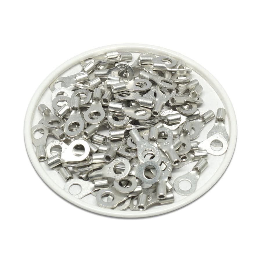 RNBL1-4 - 22 to 16 AWG Non Insulated Ring Terminals, #8 Stud, UL Approved, 100 Pieces - Image 2