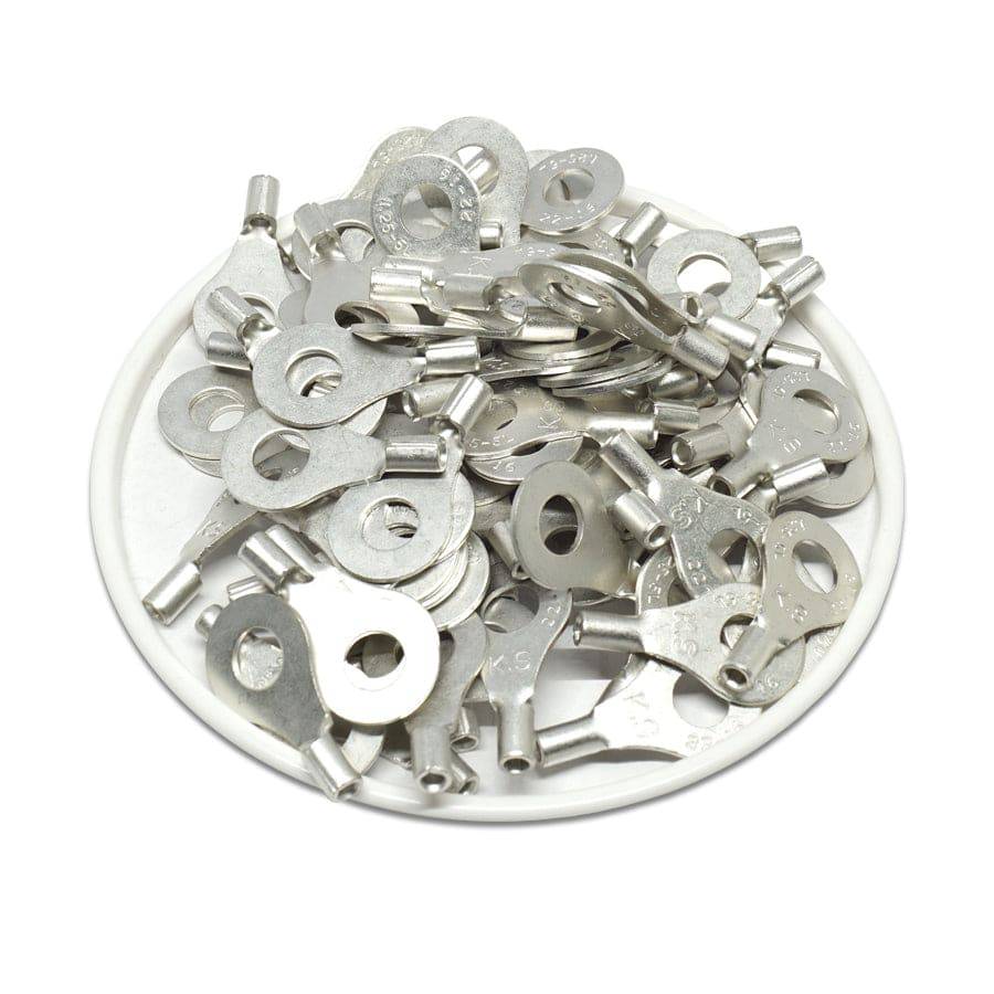 22-16 AWG Non Insulated Ring Terminals, #10 Stud, UL Approved, 100 Pieces - RNBL1-5 - Image 2