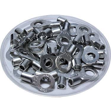 12-10 AWG Non Insulated Ring Terminals, 1/4" Stud, UL Approved, 50 Pieces - RNBM5-6