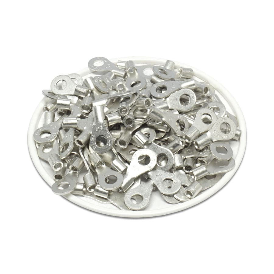 RNBS2-4 - 16 to 14 AWG Non Insulated Ring Terminals, #8 Stud, UL Approved, 100 Pieces - Image 2