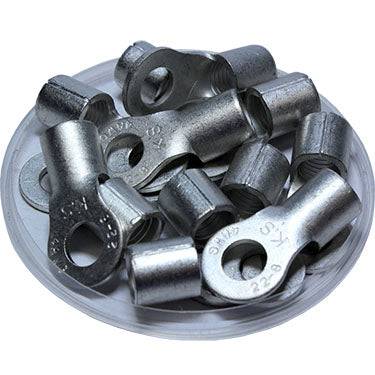 RNBS22-6 - 4 AWG Non Insulated Ring Terminals, 1/4" Stud, UL Approved, 25 Pieces