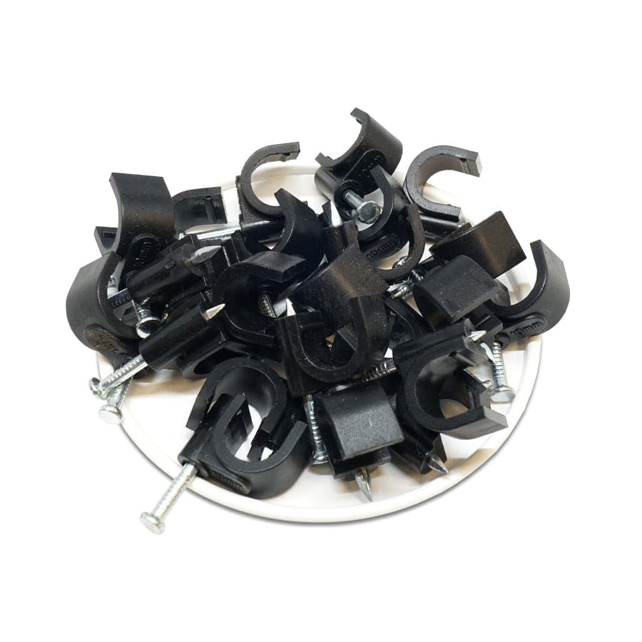 Nail In Cable Clips, Ethernet Cable Nails Tacks, Round, 10mm, 0.39", Black, 100 Pieces - RNC10B - Image 2