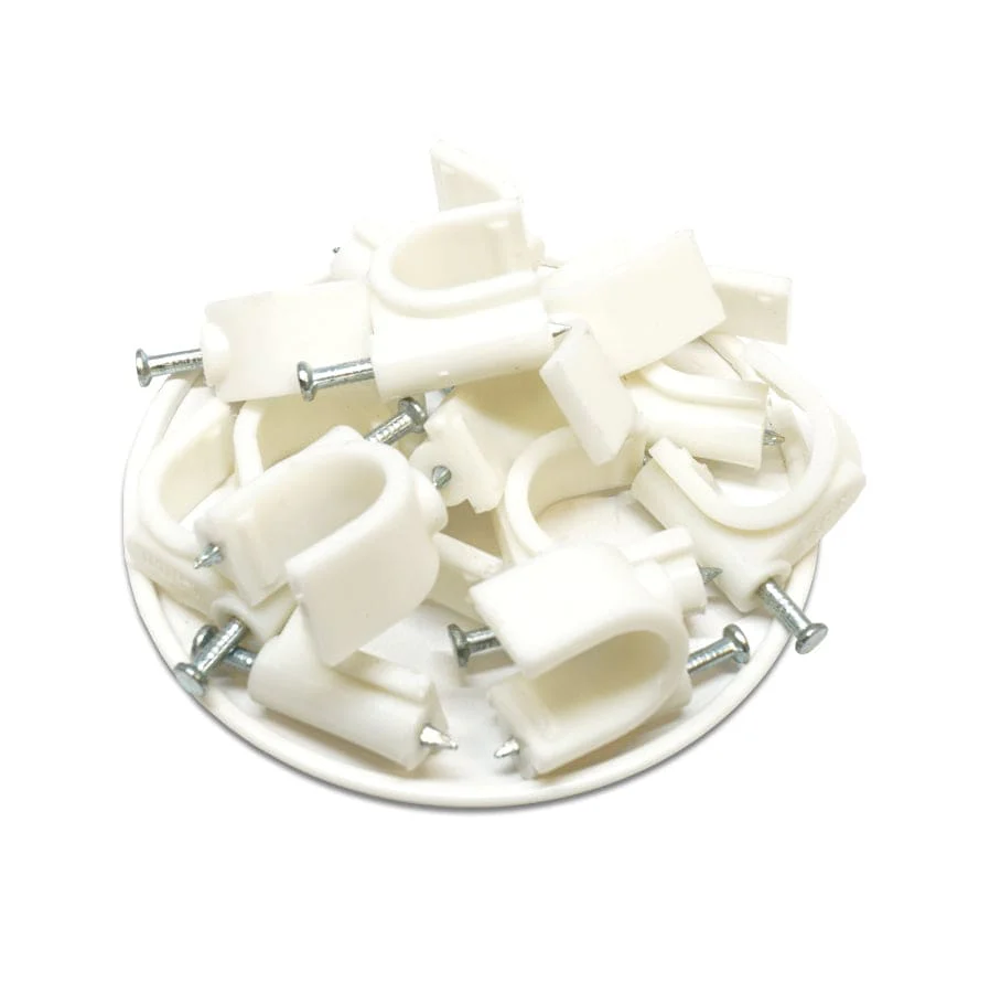 Nail In Cable Clips, Ethernet Cable Nails Tacks, Round, 14mm, 0.55", White, 100 Pieces - RNC14W - Image 2