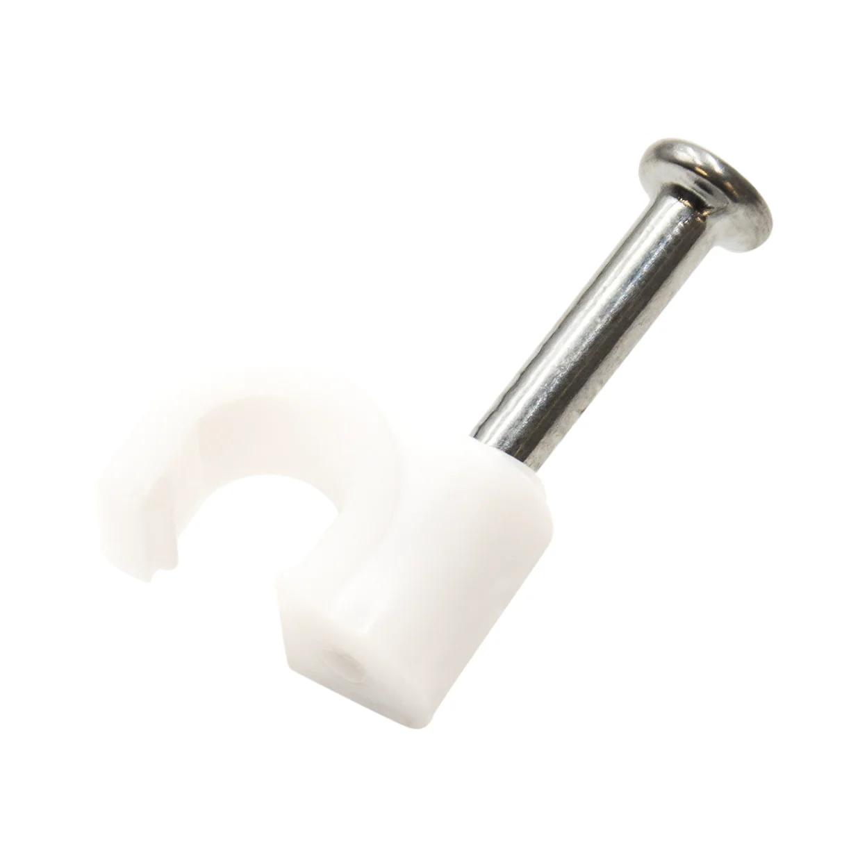 RNC4W - Nail In Cable Clips, Cable Nails Tacks, Round, 4mm, 0.16", White, 100 Pieces - Image 2