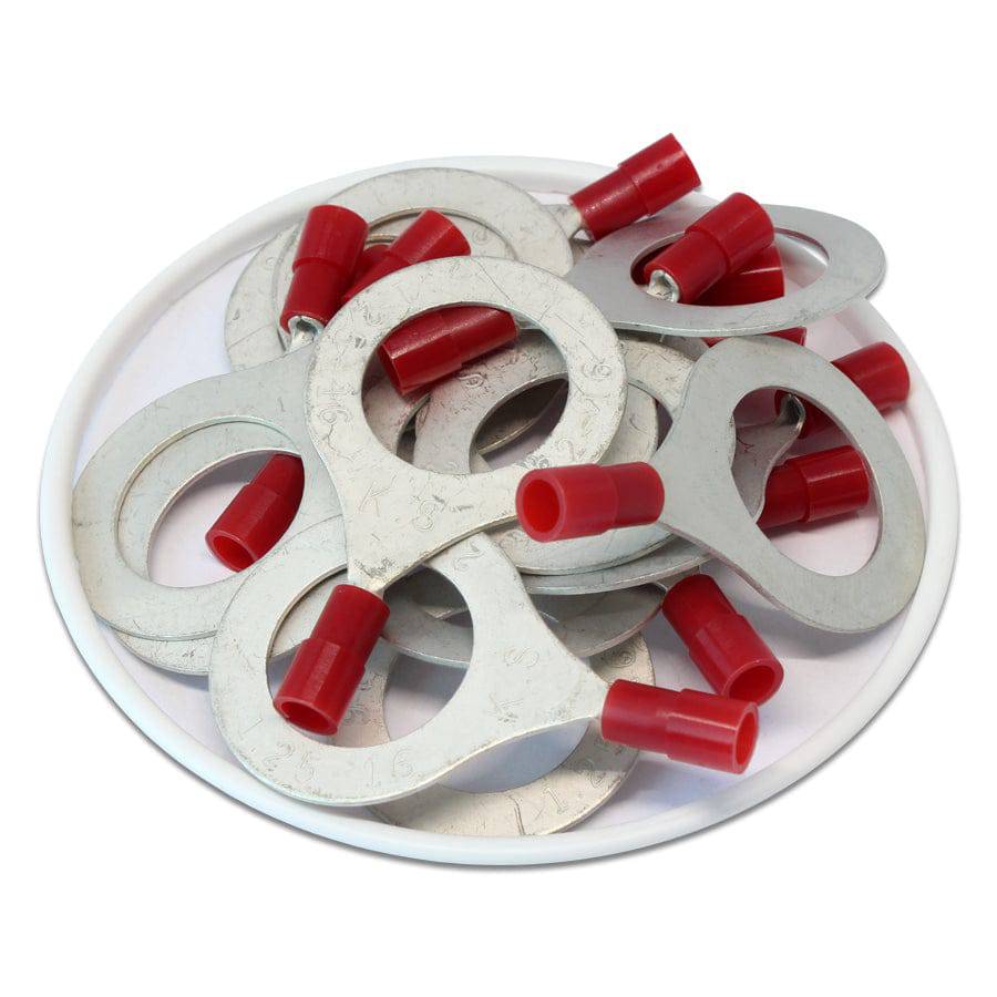 22-16 AWG Nylon Insulated Ring Terminals, 5/8" Stud, Butted Seam, 50 Pieces - RNY1-16 - Image 2