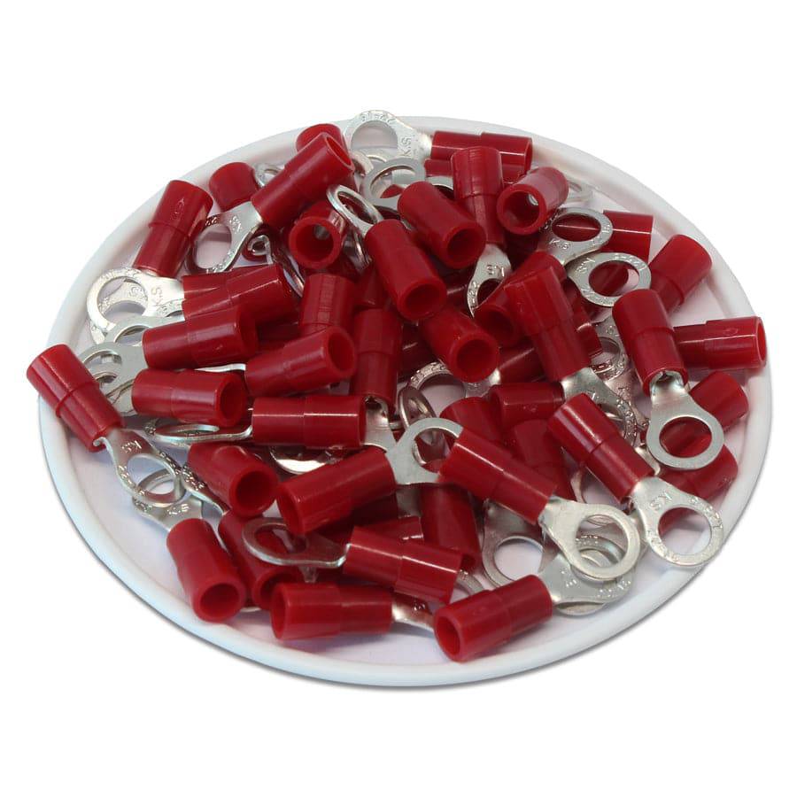 22-16 AWG Nylon Insulated Ring Terminals, #10 Stud, Butted Seam, 100 Pieces - RNY1-5 - Image 2