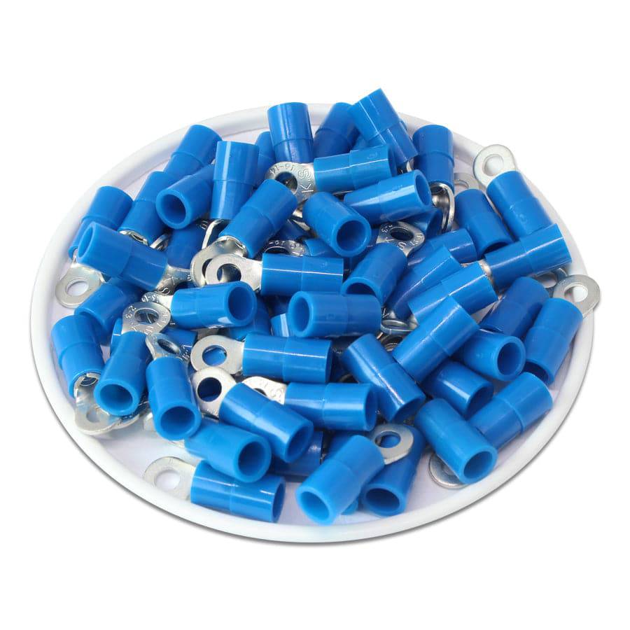 16-14 AWG Nylon Insulated Ring Terminals, #4 Stud, Butted Seam, 100 Pieces - RNY2-32 - Image 2