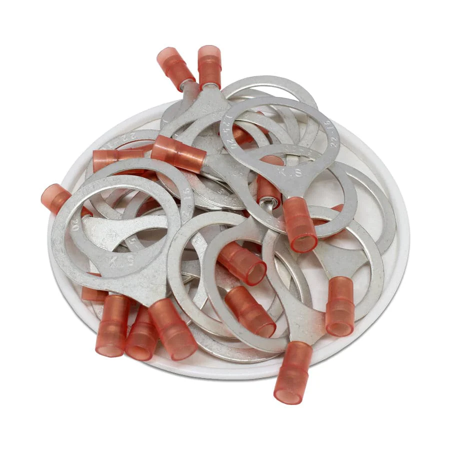 RNYD1-20 - Double Crimp Nylon Ring Terminals - 22-16 AWG - 3/4" Stud