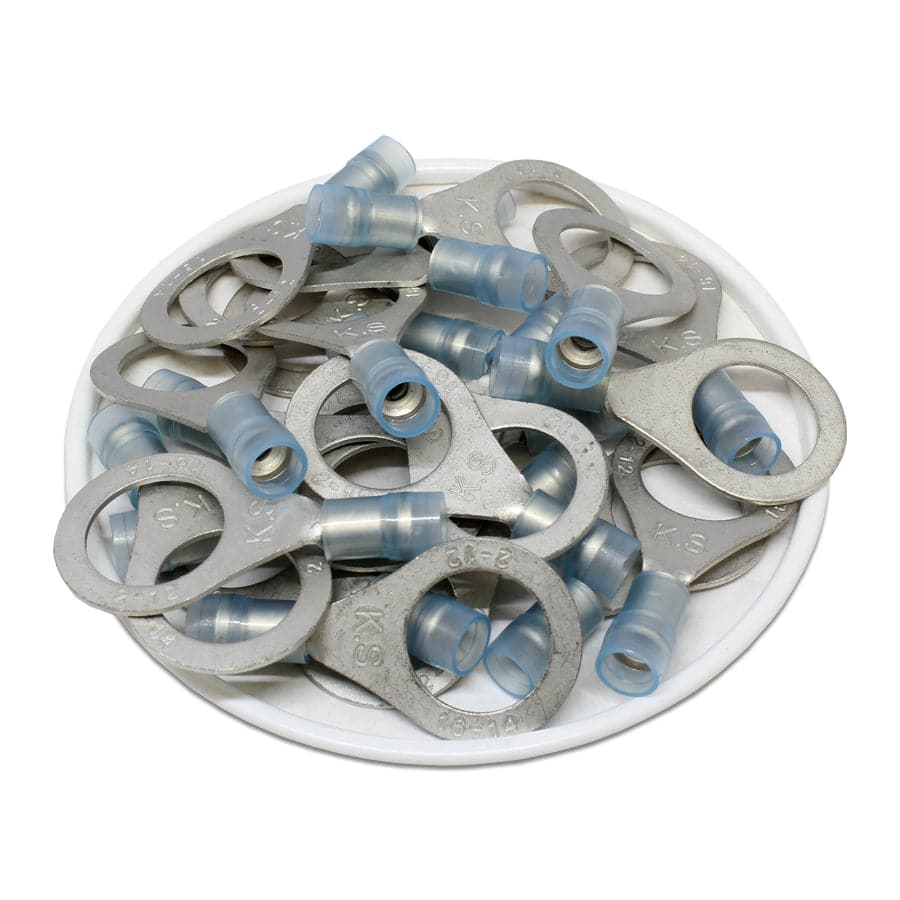 RNYD2-12 Nylon Ring Terminals - Double Crimp 16-14AWG