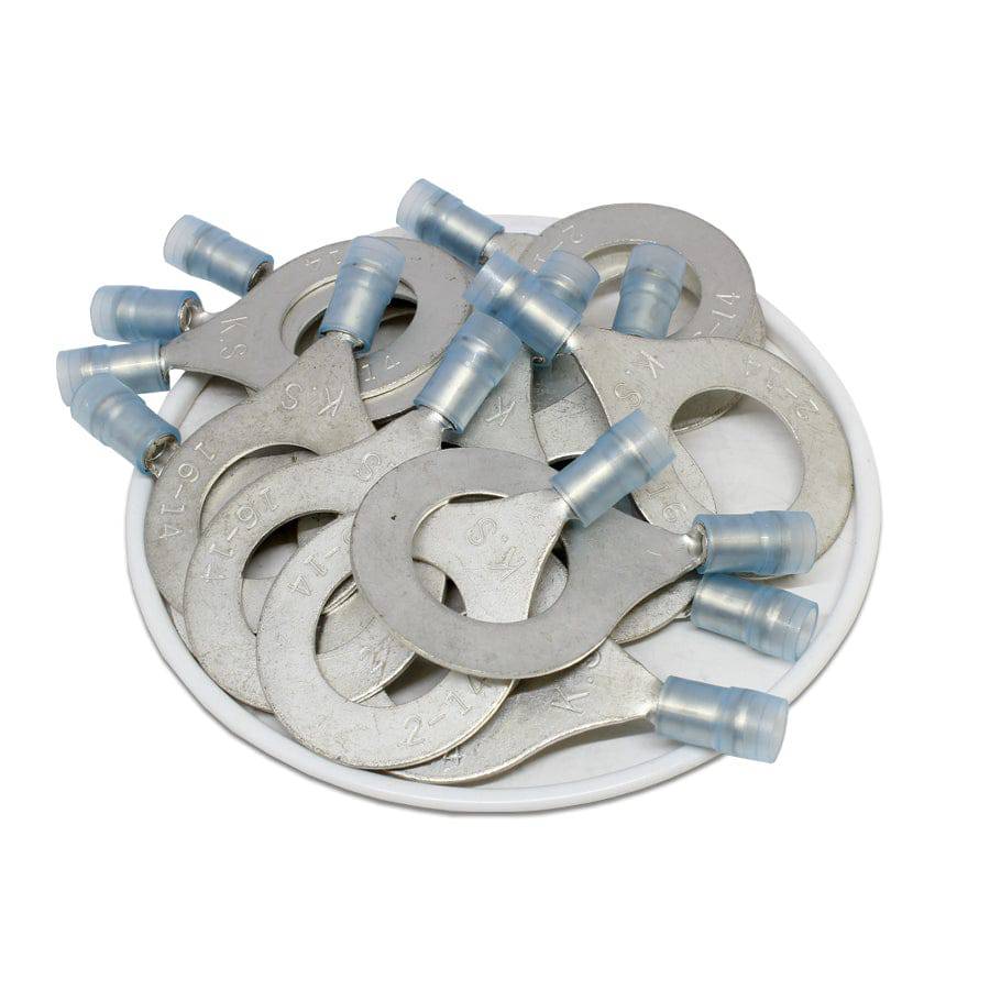 RNYD2-14 Nylon Ring Terminals - Double Crimp 16-14AWG