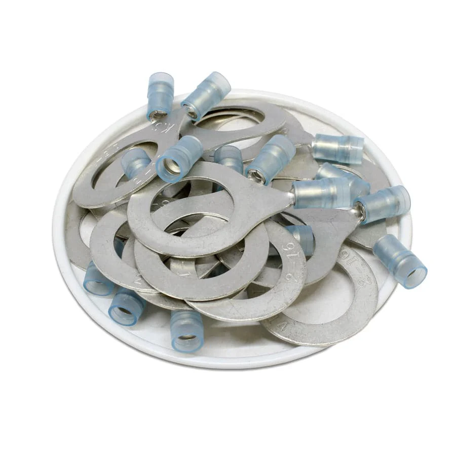 RNYD2-16 Nylon Ring Terminals - Double Crimp 16-14AWG