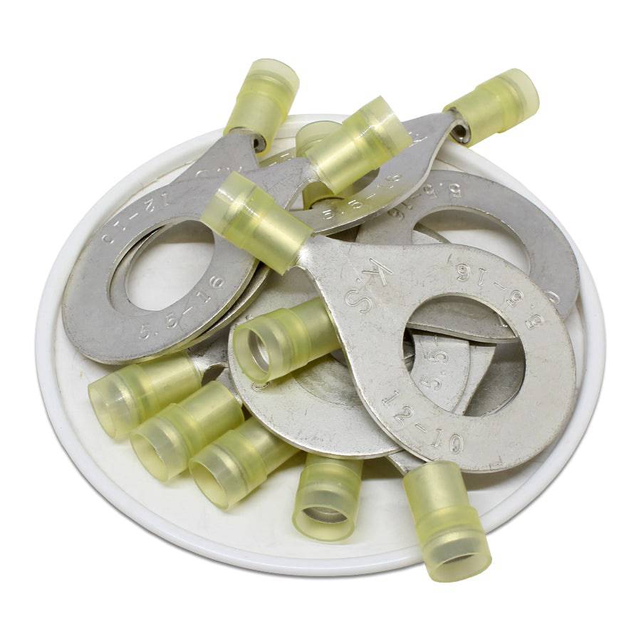 RNYD5-16 Nylon Ring Terminals - Double Crimp 12-10AWG