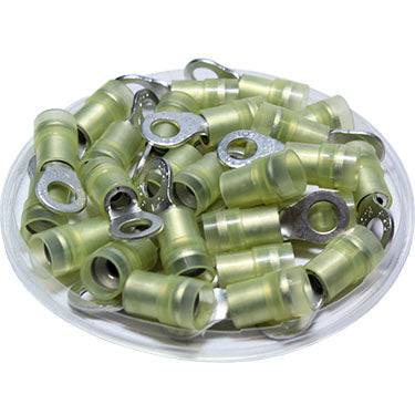 RNYD5-5 - Double Crimp Nylon Ring Terminals - 12-10 AWG - #10 Stud