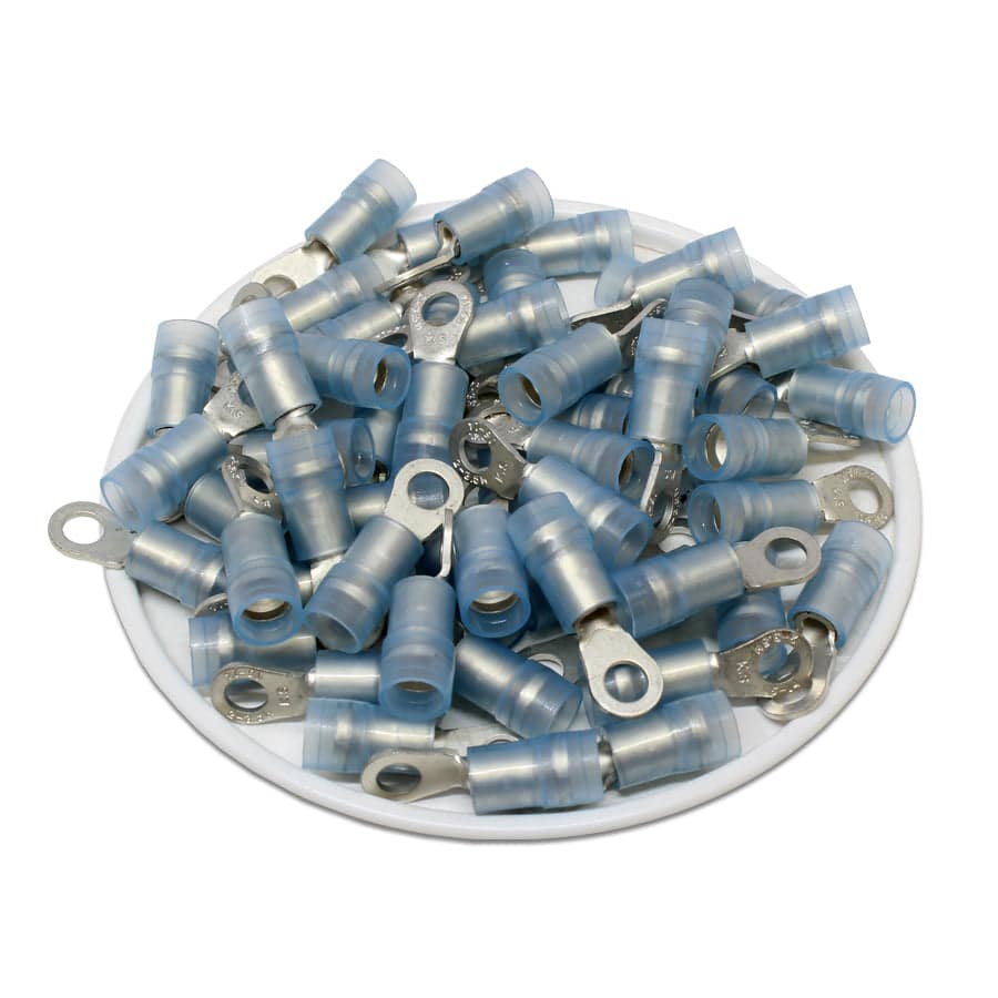 RNYDM2-3.7 Nylon Ring Terminals - Double Crimp 16-14AWG