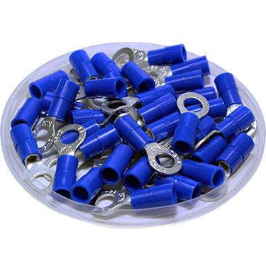 16-14 AWG Nylon Insulated Ring Terminals, #10 Stud, Butted Seam, 100 Pieces - RNYL2-5
