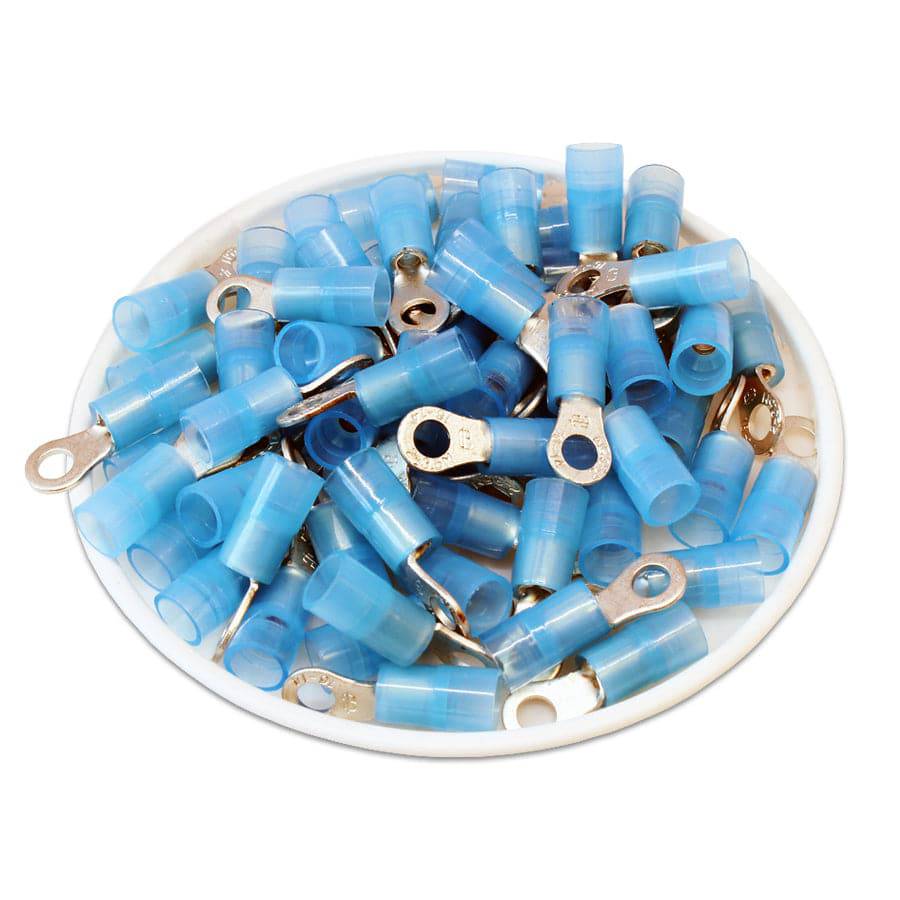RNYM2-3.7 Nylon Ring Terminals - Standard Crimp 16-14AWG - Stud #6