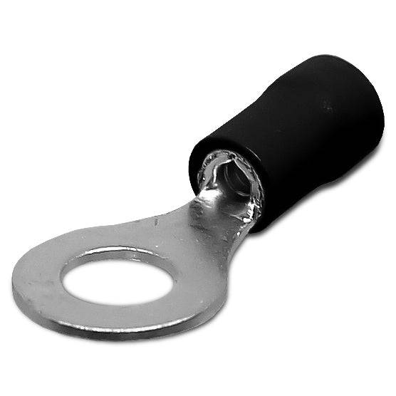 RV3-6 - 14 to 12 AWG PVC Vinyl Insulated Ring Terminals, 1/4" Stud, 100 Pieces - Image 2