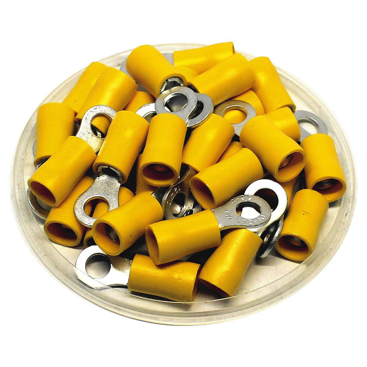 RV5-5 - 12 to 10 AWG PVC Vinyl Insulated Ring Terminals, #10 Stud, 50 Pieces