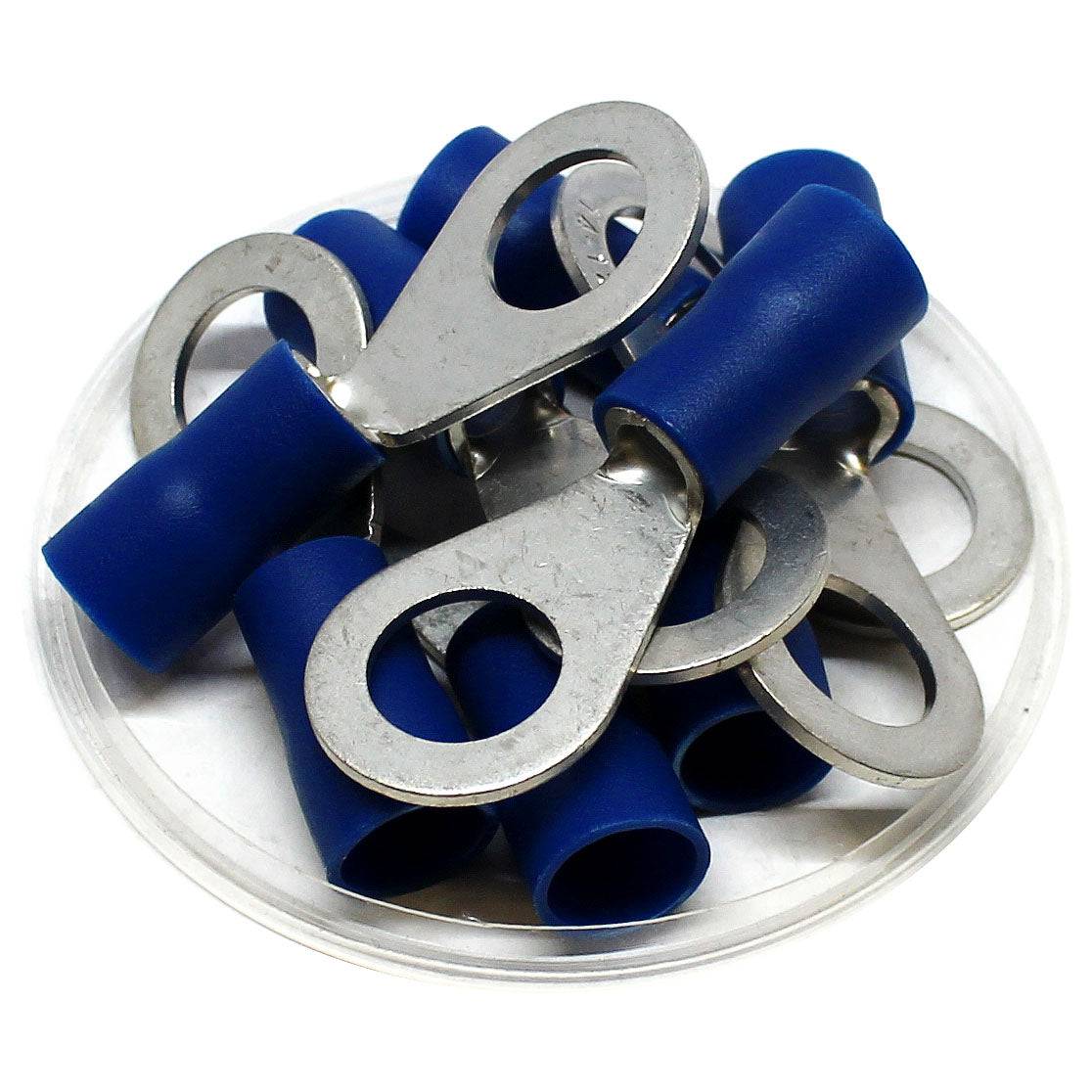 RVB14-12 - 6 AWG PVC Vinyl Insulated Ring Terminals, 1/2" Stud, 50 Pieces