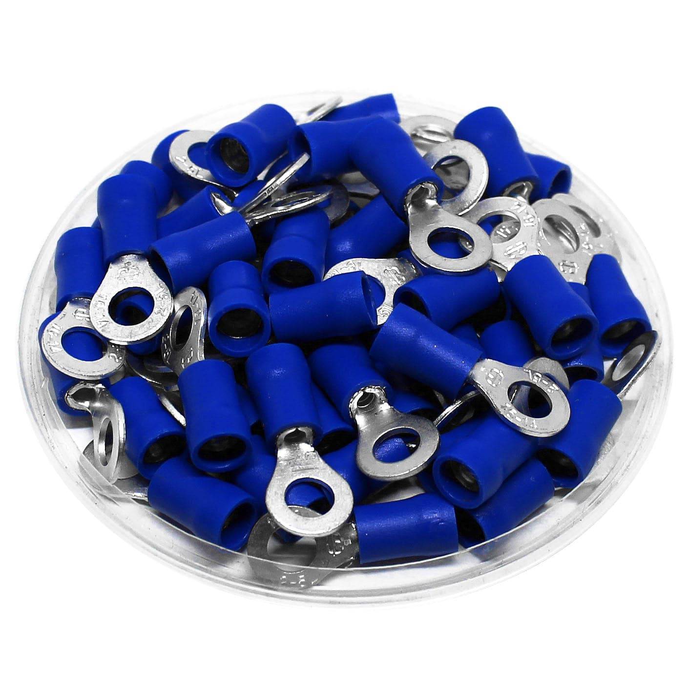 RVL2-5 - 16 to 14 AWG PVC Vinyl Insulated Ring Terminals, #10 Stud, 100 Pieces