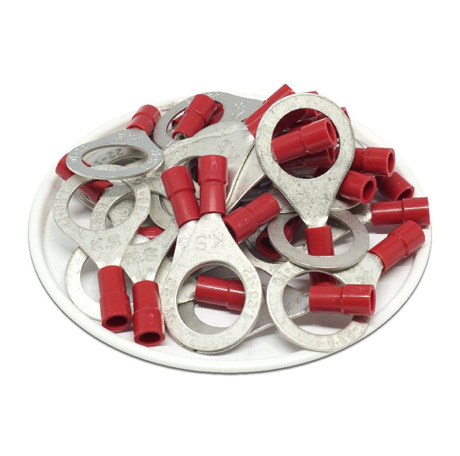 RVY1-12 - 22 to 16 AWG Molded PVC Vinyl Insulated Ring Terminals, Easy Entry, 1/2" Stud, 100 Pieces - Image 2