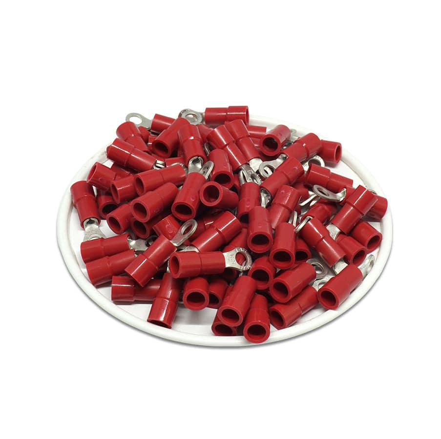 RVY1-32 - 22 to 16 AWG Molded PVC Vinyl Insulated Ring Terminals, Easy Entry, #4 Stud, 100 Pieces - Image 2