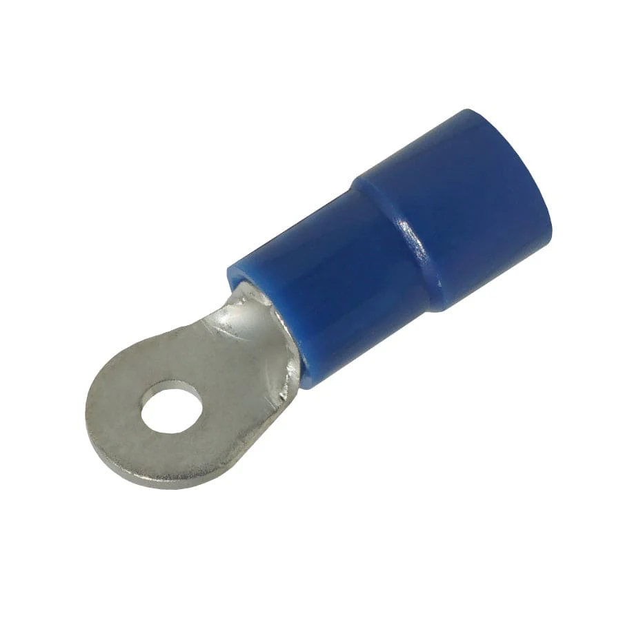 RVY2-2 - 16 to 14 AWG Molded PVC Vinyl Insulated Ring Terminals, Easy Entry, #2 Stud, 100 Pieces