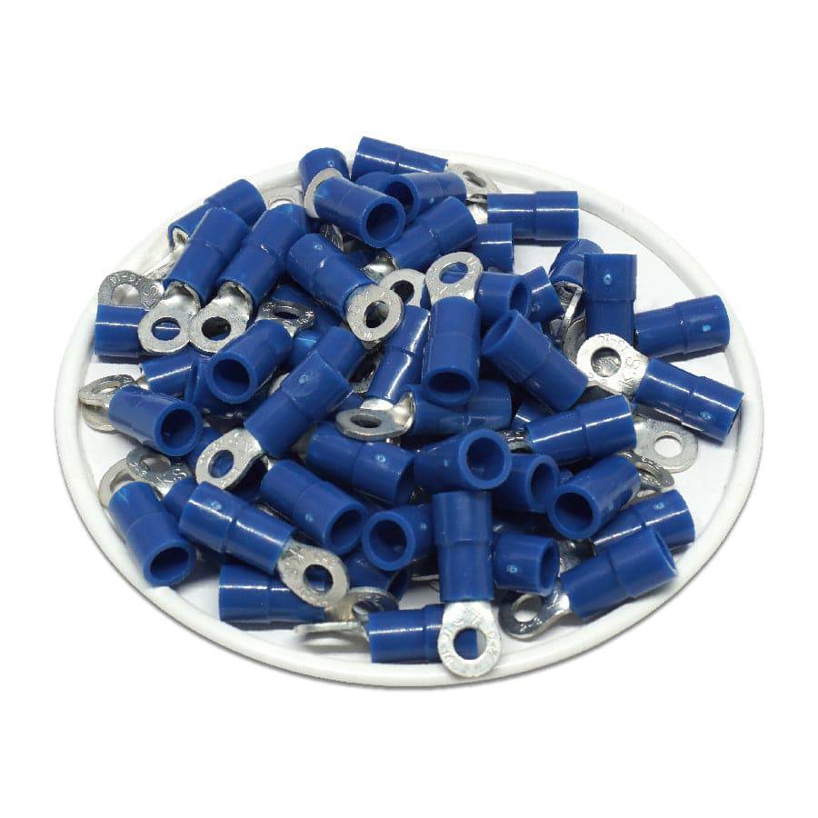 RVY2-32 - 16 to 14 AWG Molded PVC Vinyl Insulated Ring Terminals, Easy Entry, #4 Stud, 100 Pieces - Image 2