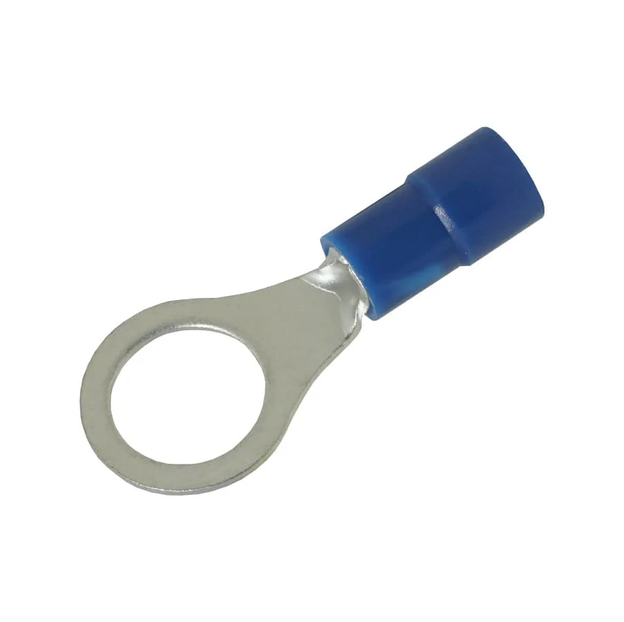RVY2-8 - 16 to 14 AWG Molded PVC Vinyl Insulated Ring Terminals, Easy Entry, 5/16" Stud, 50 Pieces