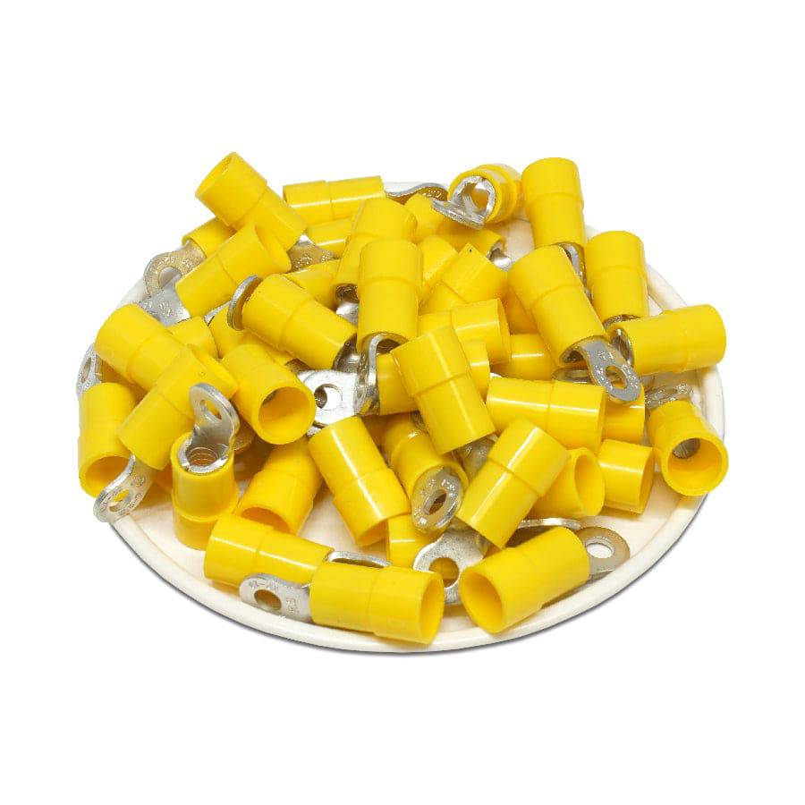 RVY5-32 - 12 to 10 AWG Molded PVC Vinyl Insulated Ring Terminals, Easy Entry, #4 Stud, 50 Pieces - Image 2