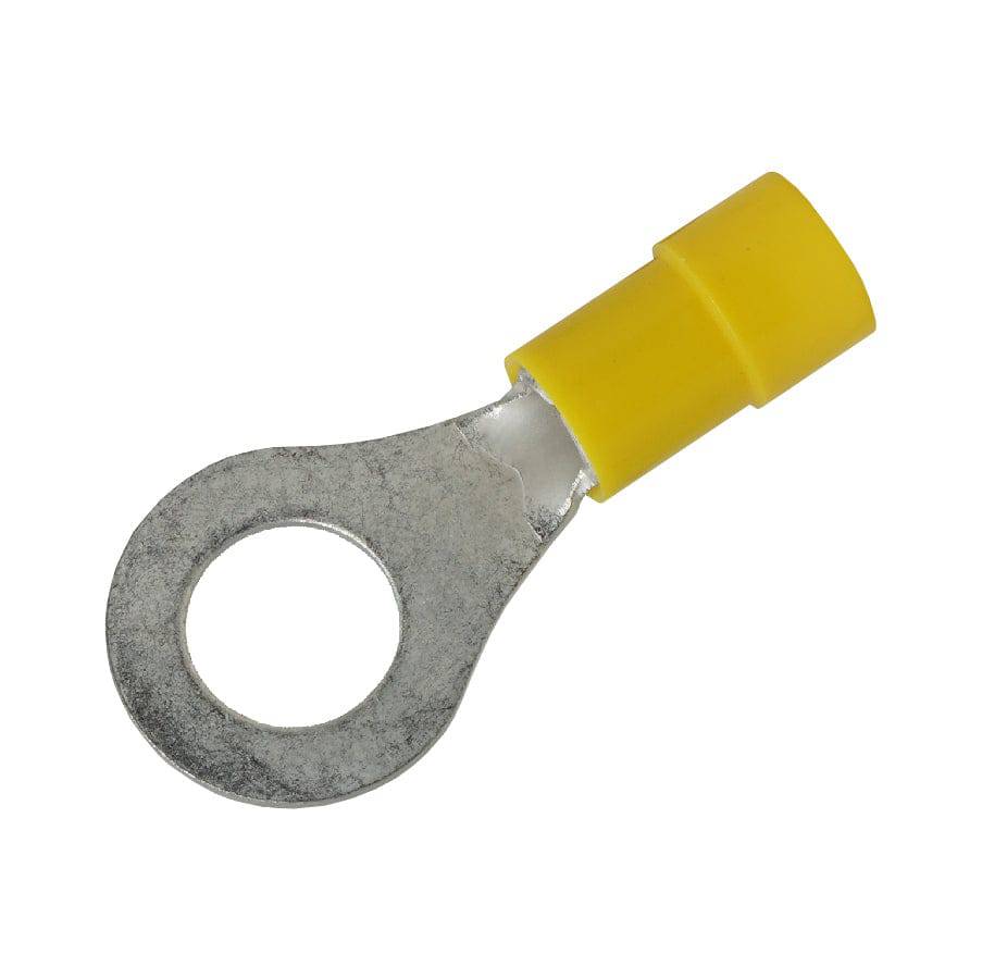 RVY5-8 - 12 to 10 AWG Molded PVC Vinyl Insulated Ring Terminals, Easy Entry, 5/16" Stud, 50 Pieces