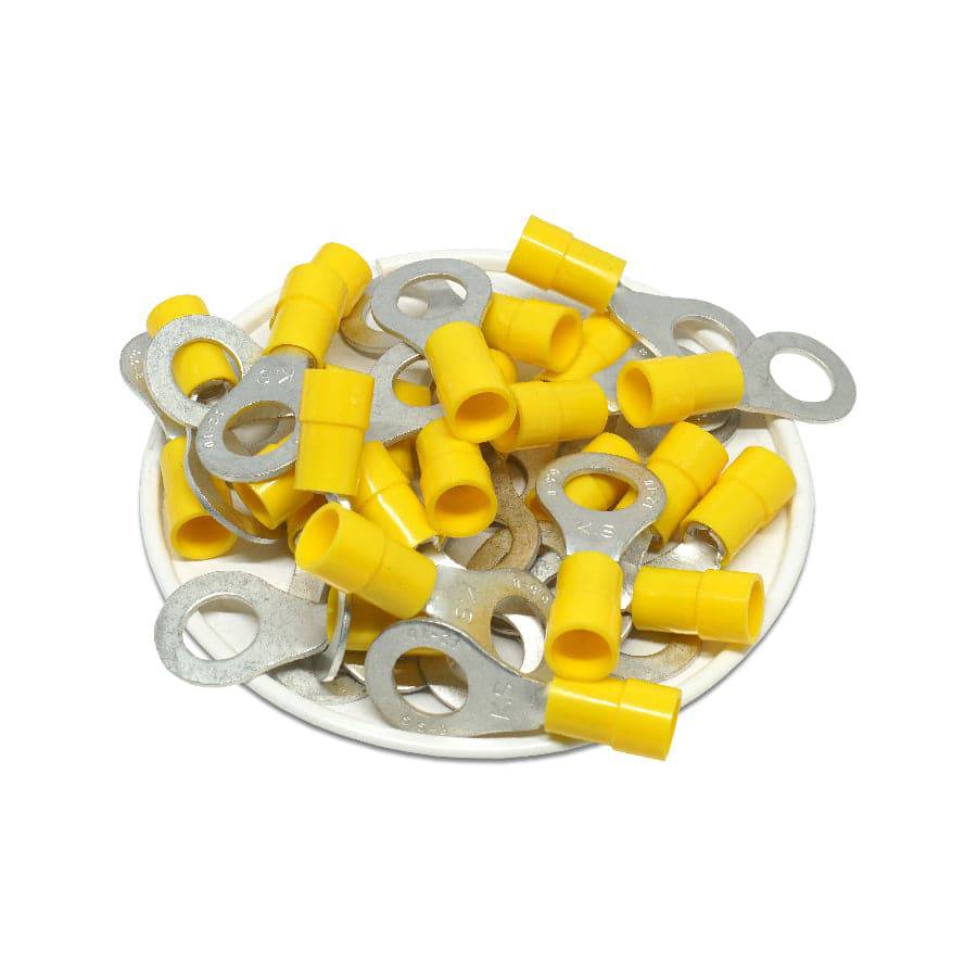 RVY5-8 - 12 to 10 AWG Molded PVC Vinyl Insulated Ring Terminals, Easy Entry, 5/16" Stud, 50 Pieces - Image 2