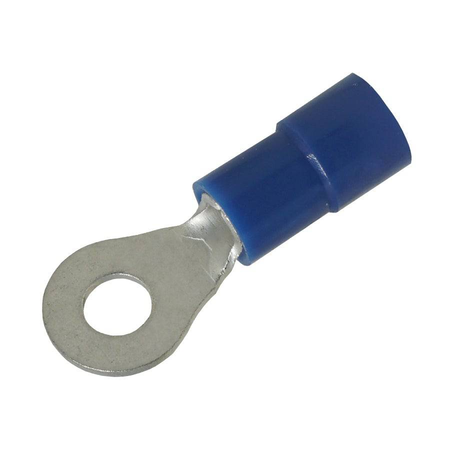 RVYL2-37 - 16 to 14 AWG Molded PVC Vinyl Insulated Ring Terminals, Easy Entry, #6 Stud, 100 Pieces