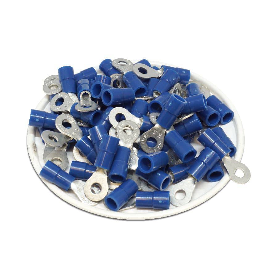 RVYL2-37 - 16 to 14 AWG Molded PVC Vinyl Insulated Ring Terminals, Easy Entry, #6 Stud, 100 Pieces - Image 2