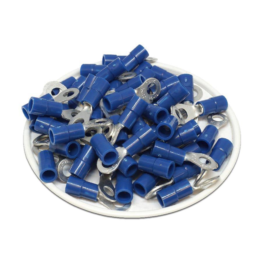 RVYL2-4 - 16 to 14 AWG Molded PVC Vinyl Insulated Ring Terminals, Easy Entry, #8 Stud, 100 Pieces - Image 2