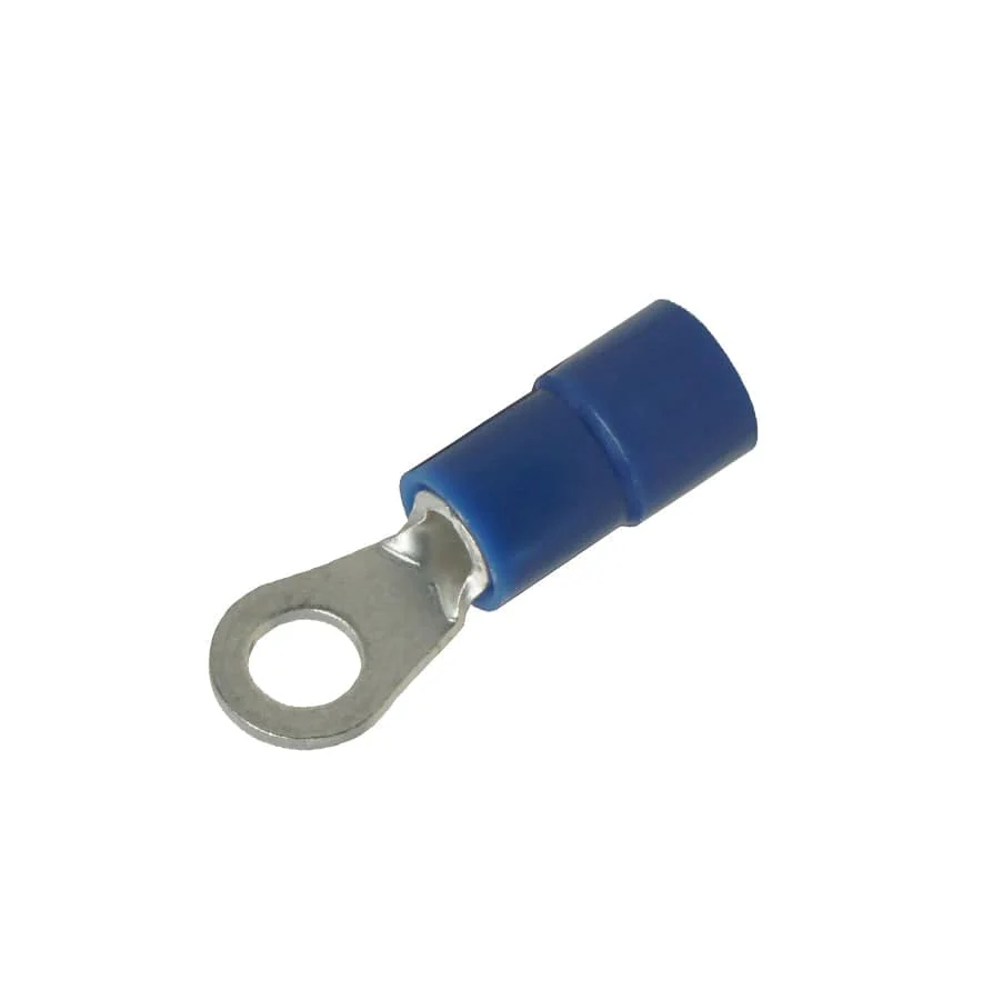 RVYM2-37 - 16 to 14 AWG Molded PVC Vinyl Insulated Ring Terminals, Easy Entry, #6 Stud, 100 Pieces
