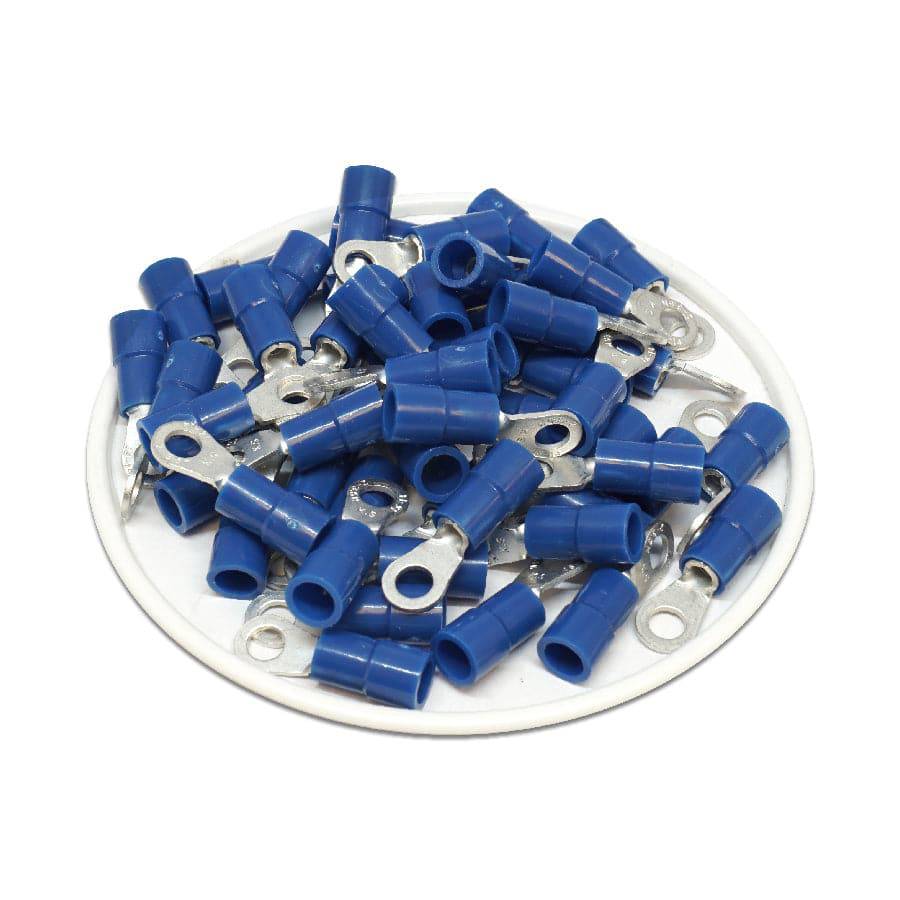 RVYM2-37 - 16 to 14 AWG Molded PVC Vinyl Insulated Ring Terminals, Easy Entry, #6 Stud, 100 Pieces - Image 2