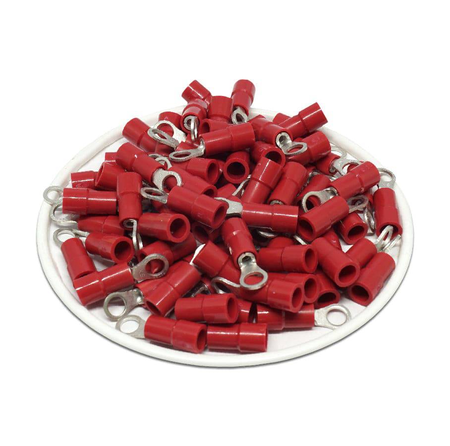 RVYS1-37 - 22 to 16 AWG Molded PVC Vinyl Insulated Ring Terminals, Easy Entry, #6 Stud, 100 Pieces - Image 2