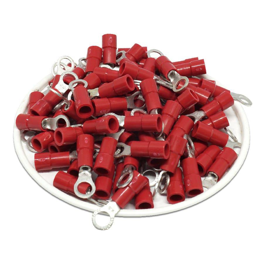 RVYS1-4 - 22 to 16 AWG Molded PVC Vinyl Insulated Ring Terminals, Easy Entry, #8 Stud, 100 Pieces - Image 2