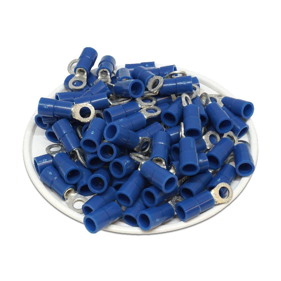 RVYS2-37 - 16 to 14 AWG Molded PVC Vinyl Insulated Ring Terminals, Easy Entry, #6 Stud, 100 Pieces - Image 2
