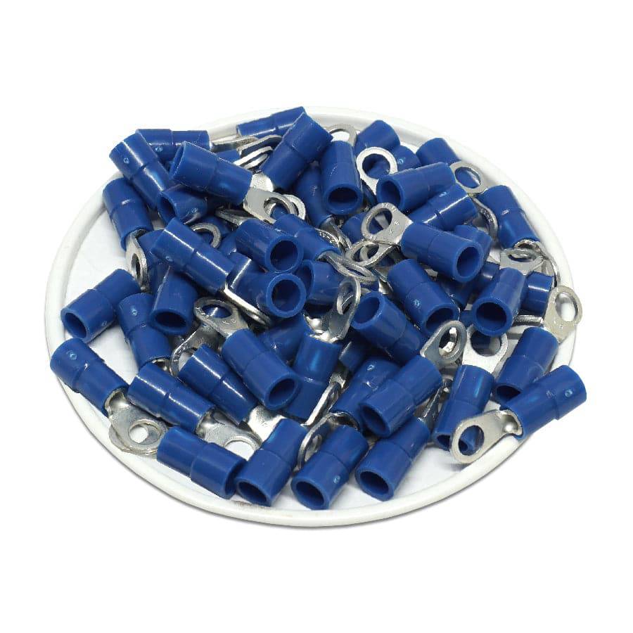RVYS2-4 - 16 to 14 AWG Molded PVC Vinyl Insulated Ring Terminals, Easy Entry, #8 Stud, 100 Pieces - Image 2