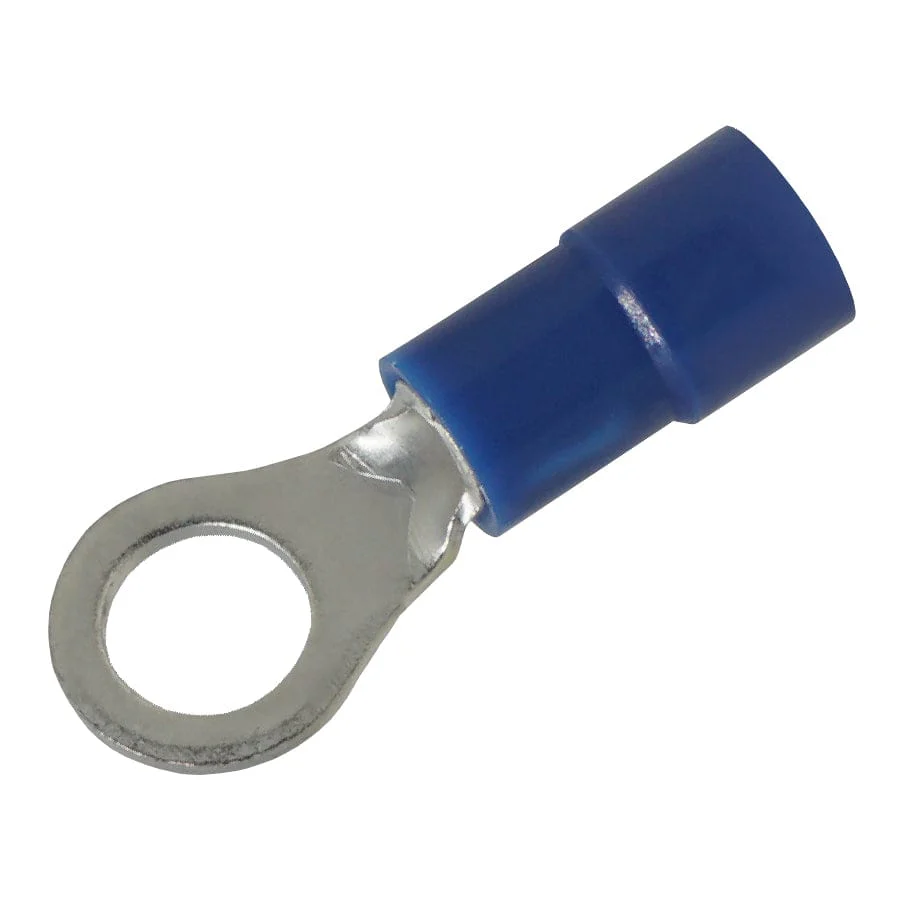 RVYS2-5 - 16 to 14 AWG Molded PVC Vinyl Insulated Ring Terminals, Easy Entry, #10 Stud, 100 Pieces