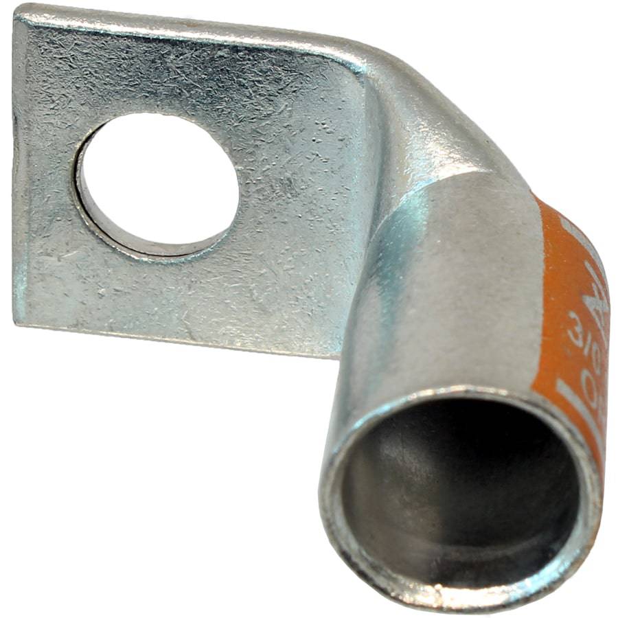 SBF3038 - 90 Degree Short Barrel Compression Lug - 3/0 AWG - 3/8" Stud