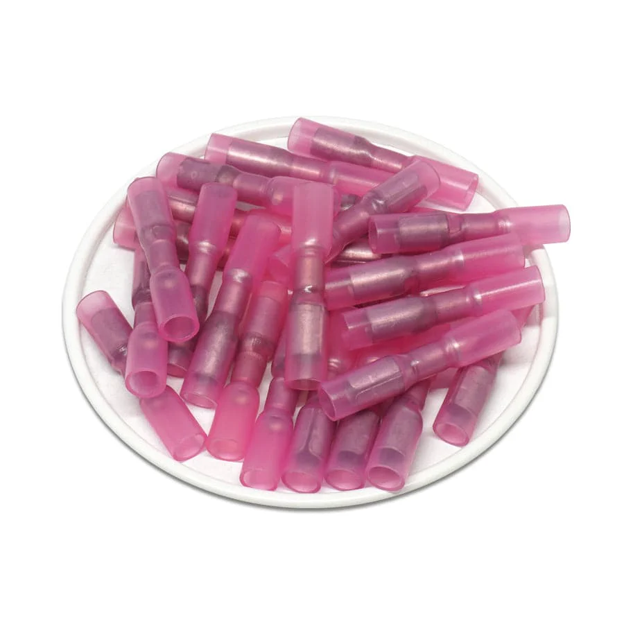22 to 16 AWG Heat Shrink Female Bullet Connectors, 0.156" Tab, Polyethylene, 25 Pieces - SBTF100-4
