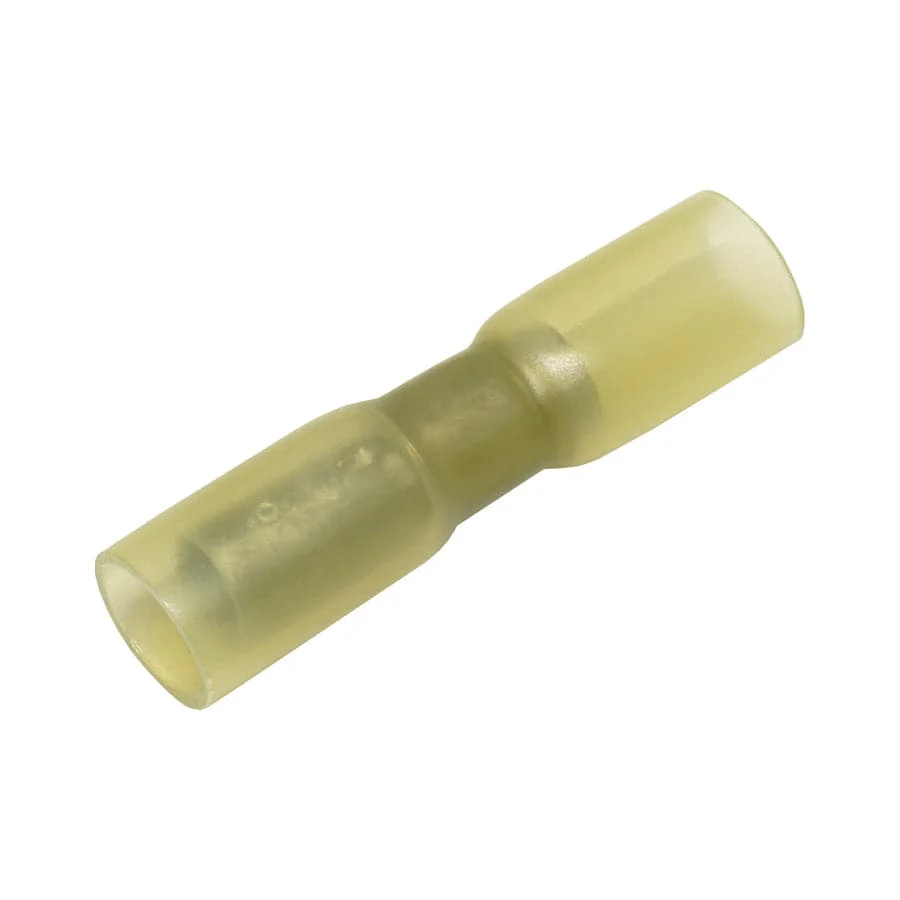 SBTF102-4 - 12 to 10 AWG Heat Shrink Bullet Connectors, Female, Size: 0.16", Polyethylene, Yellow, 25 Pieces