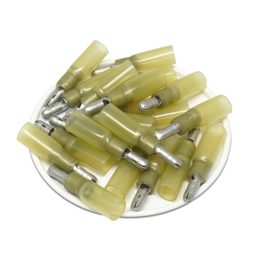 SBTM102-5 - Polyethylene Heat Shrink Male Bullet - 5mm - 12-10 AWG - Yellow