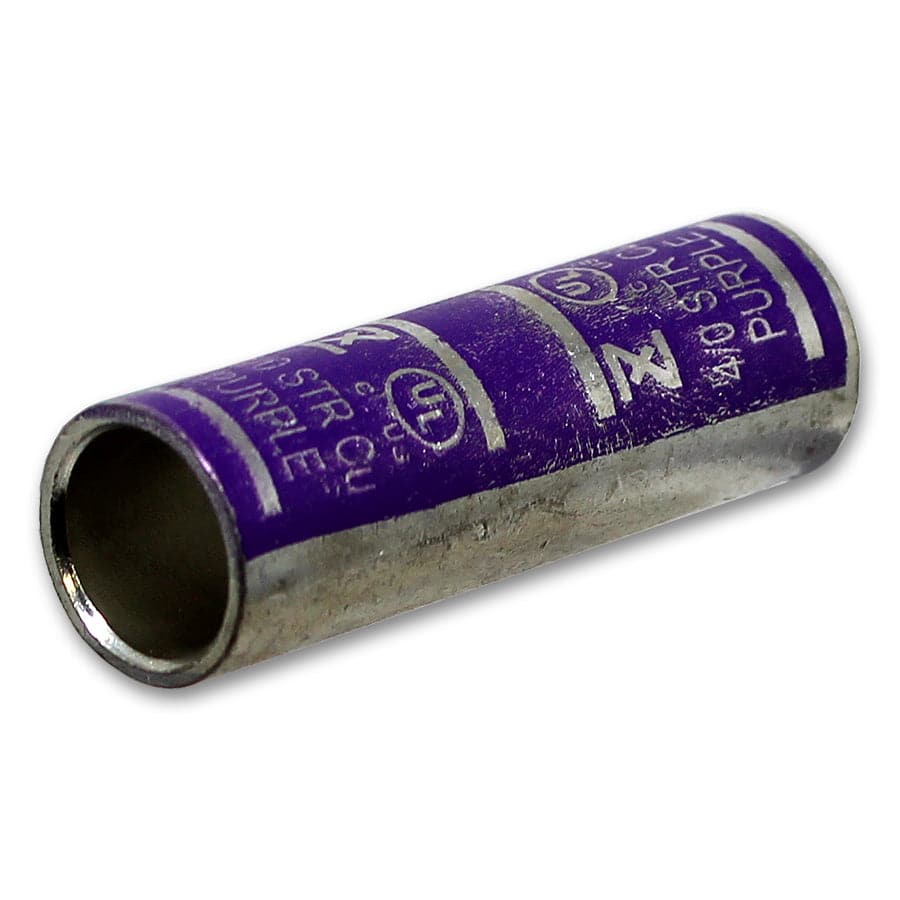 SC40 - 4/0 AWG Copper Compression Splice Connectors, Short Barrel, Purple, 1 Piece