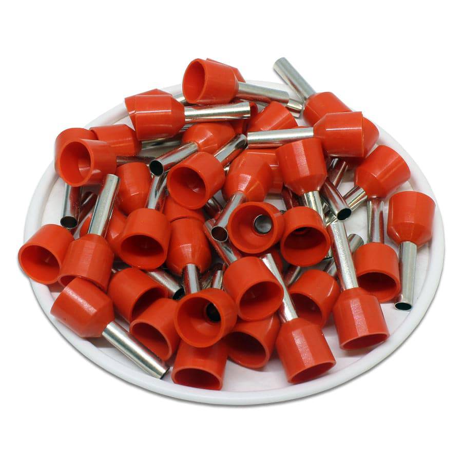 SC40012T - 12 AWG Insulated Wire Ferrules, 12mm Pin, Orange, XXL Collar, Short Circuit Protection, 100 Pieces