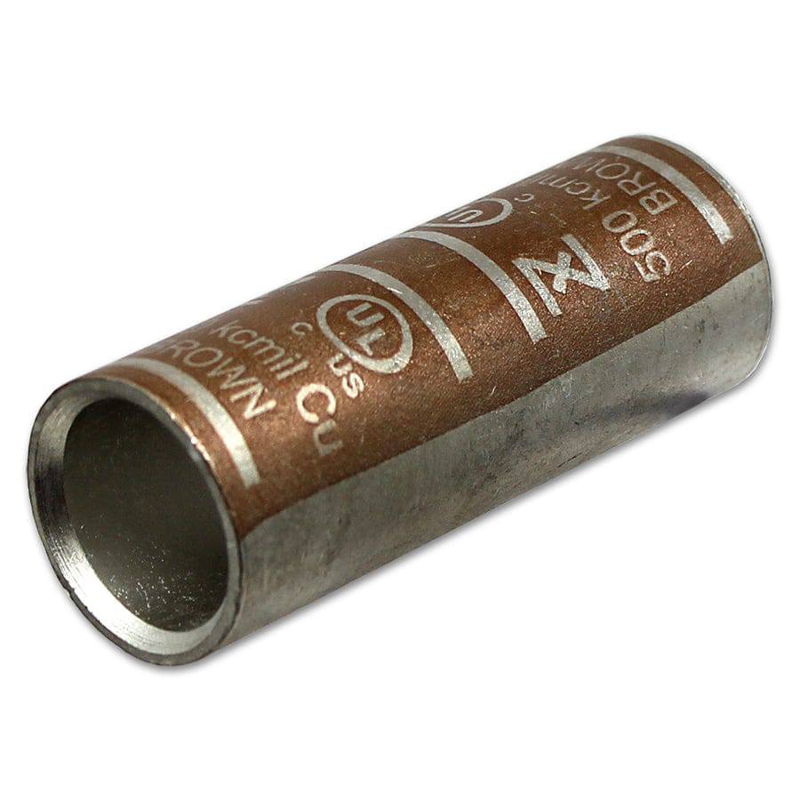 SC500 - 500 MCM Copper Compression Splice Connectors, Short Barrel, Brown, 1 Piece
