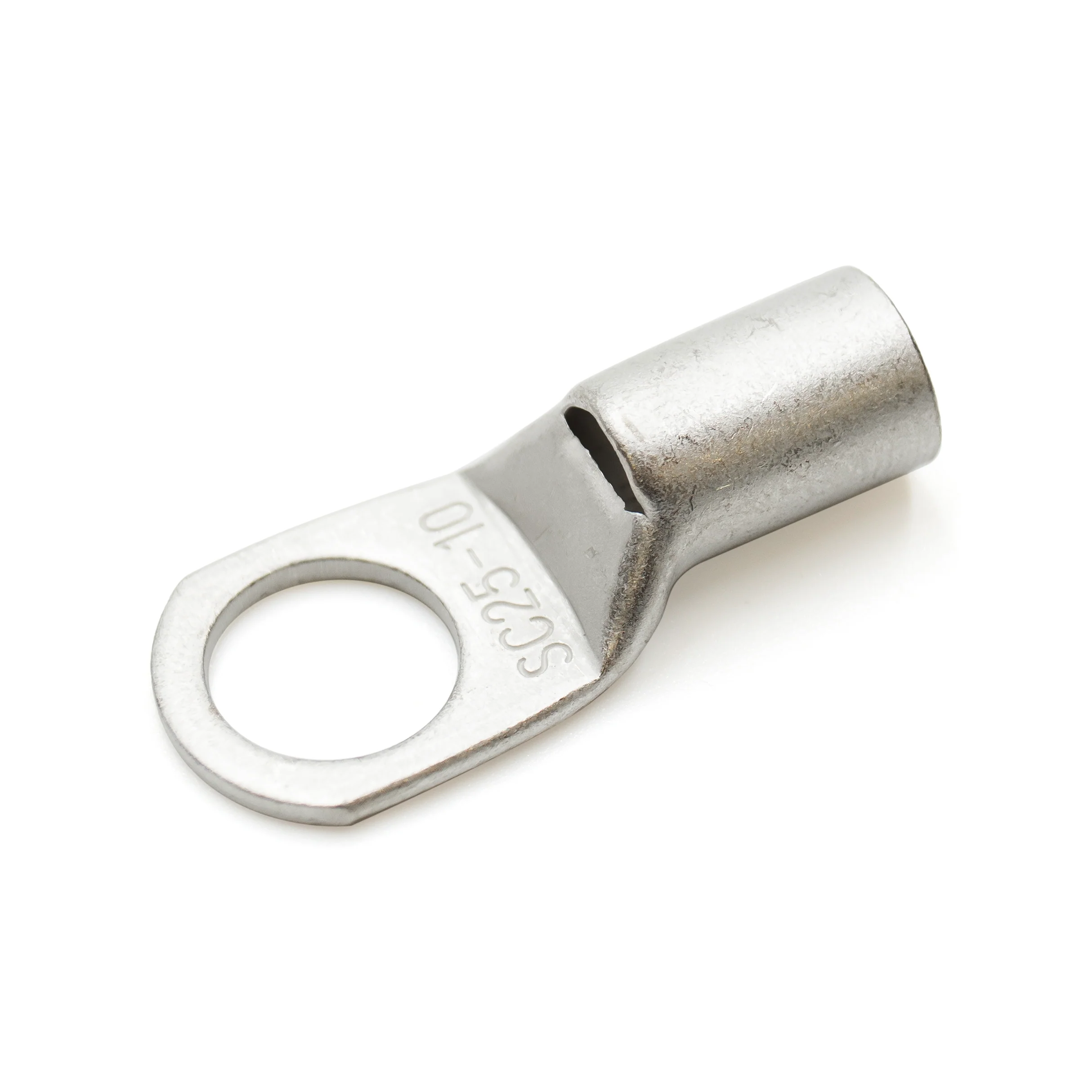 SCH2510 - 4 AWG Non Insulated Tubular Ring Lugs, 3/8" Stud - 25 Pieces - Image 4